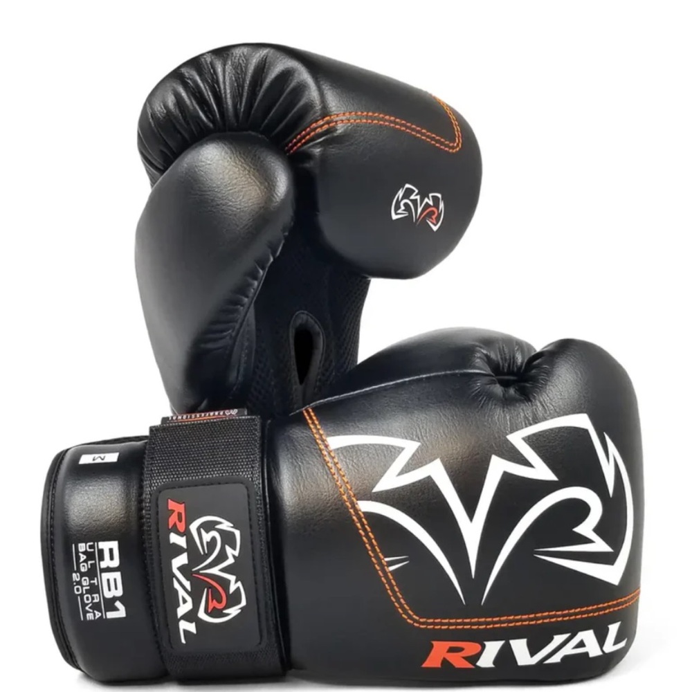 RIVAL RB1-2.0 Black Boxing Gloves (8oz)